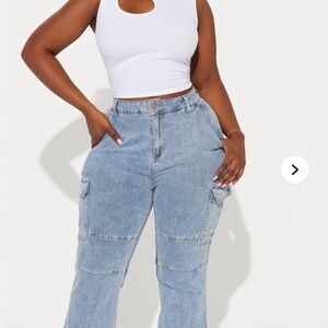 Fashion Nova Blue Straight Leg Jeans